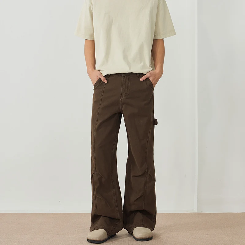 Herren Weite Canvas-Cargohose im Workwear-Stil mit Carpenterschlaufe und geradem Bein Nord Taschen