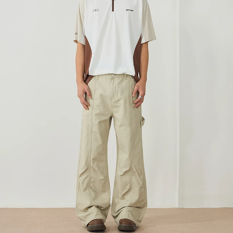 Herren Weite Canvas-Cargohose im Workwear-Stil mit Carpenterschlaufe und geradem Bein Nord Taschen