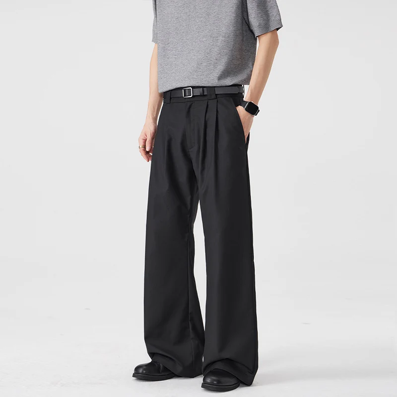 Herren Weite Bundfalten-Hose mit hoher Taille und Stretch-Baumwollmix Nord Taschen