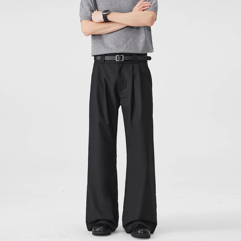 Herren Weite Bundfalten-Hose mit hoher Taille und Stretch-Baumwollmix Nord Taschen