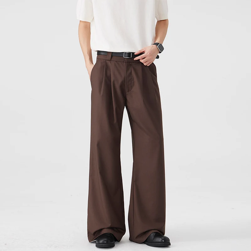 Herren Weite Bundfalten-Hose mit hoher Taille und Stretch-Baumwollmix Nord Taschen