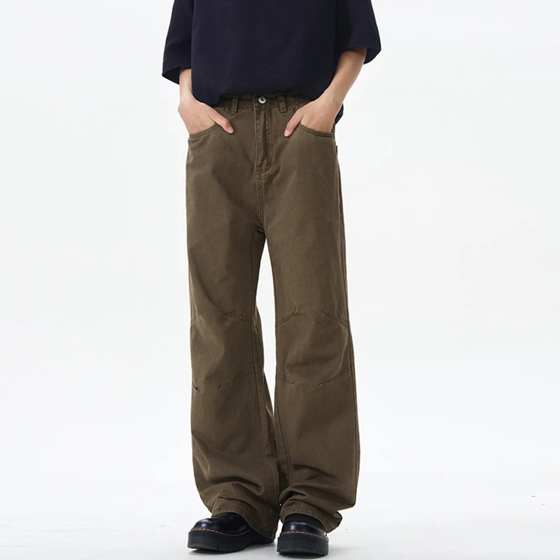 Herren Weite Baumwoll‑Twill‑Hose mit Knie‑Abnähern und fließender Palazzosilhouette Nord Taschen