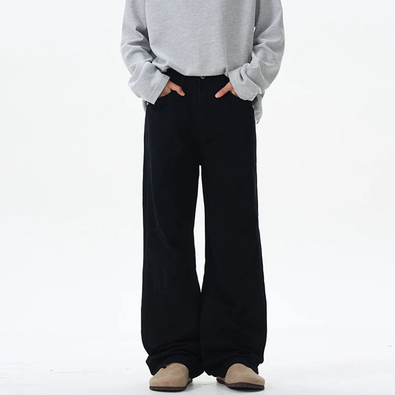 Herren Weite Baumwoll‑Twill‑Hose mit Knie‑Abnähern und fließender Palazzosilhouette Nord Taschen