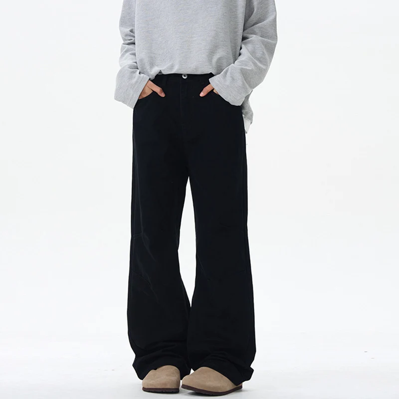 Herren Weite Baumwoll‑Twill‑Hose mit Knie‑Abnähern und fließender Palazzosilhouette Nord Taschen