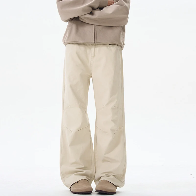 Herren Weite Baumwoll‑Twill‑Hose mit Knie‑Abnähern und fließender Palazzosilhouette Nord Taschen
