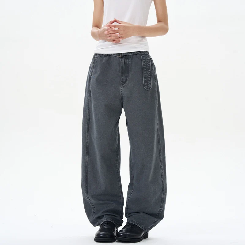 Herren Weite Baumwoll-Baggyhose mit tiefem Schritt und verlängertem Saum Nord Taschen