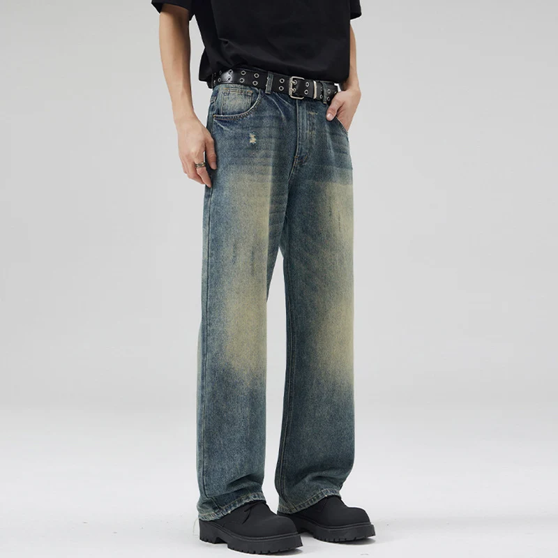 Herren Weit geschnittene Vintage-Denim-Jeans im geraden Baggy‑Cut mit soften Fade-Details Nord Taschen