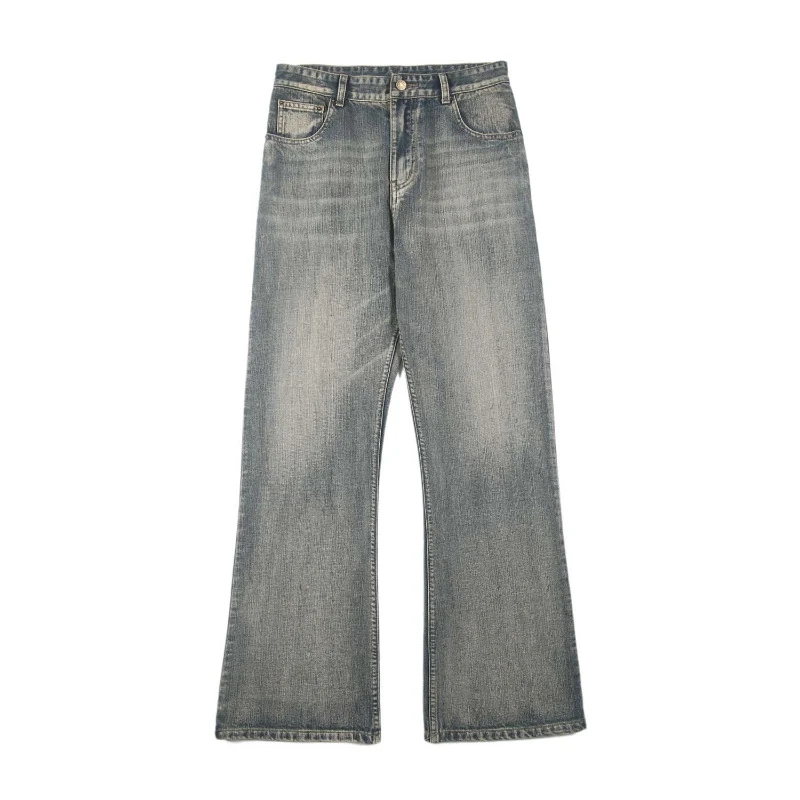 Herren Weit geschnittene Relaxed-Denimhose aus Vintage-Denim mit tiefem Schritt und leichter Used-Waschung Nord Taschen