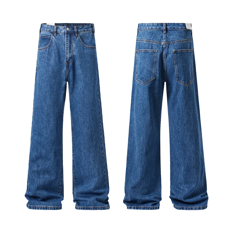 Herren Weit geschnittene Denim-Palazzo-Hose mit fließendem Beinverlauf Nord Taschen