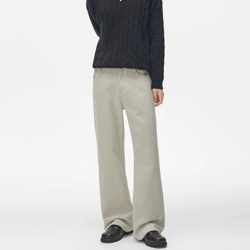 Herren Weit geschnittene Baumwoll-Twill Baggy-Hose mit tiefem Schritt und cleanem Five-Pocket-Schnitt Nord Taschen