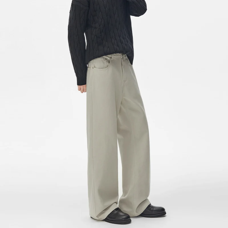 Herren Weit geschnittene Baumwoll-Twill Baggy-Hose mit tiefem Schritt und cleanem Five-Pocket-Schnitt Nord Taschen