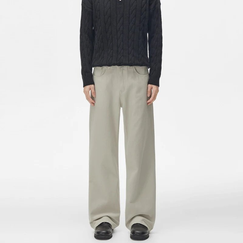 Herren Weit geschnittene Baumwoll-Twill Baggy-Hose mit tiefem Schritt und cleanem Five-Pocket-Schnitt Nord Taschen