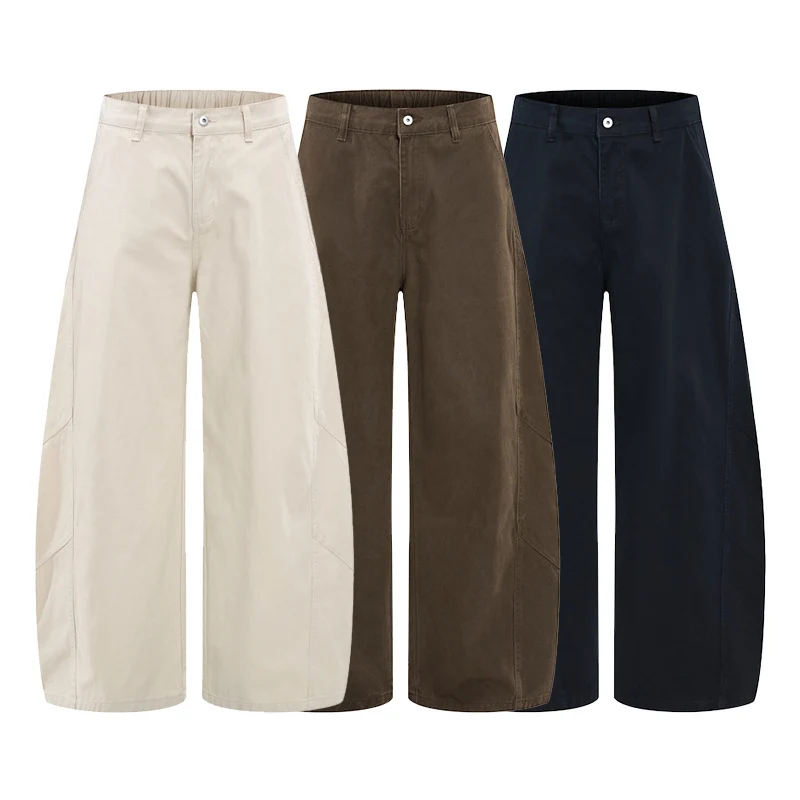 Herren Voluminöse Panel-Baggy-Hose aus Baumwoll-Twill mit ballonförmigem Saum Nord Taschen