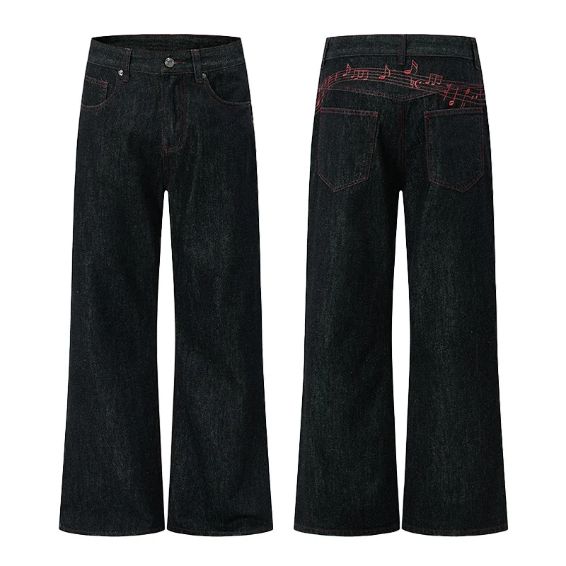 Herren Voluminöse Marlene-Jeans im Palazzoschnitt mit klaren Nahtdetails Nord Taschen