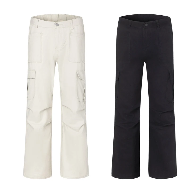 Herren Utility-Cargohose im weiten Palazzoschnitt mit tiefem Schritt und Tunnelzugsaum Nord Taschen