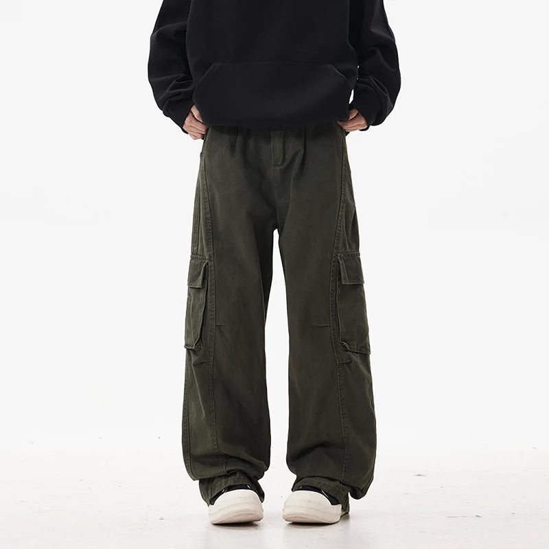 Herren Utility-Cargohose im Oversize-Twill mit tiefem Schritt und aufgesetzten Pattentaschen Nord Taschen