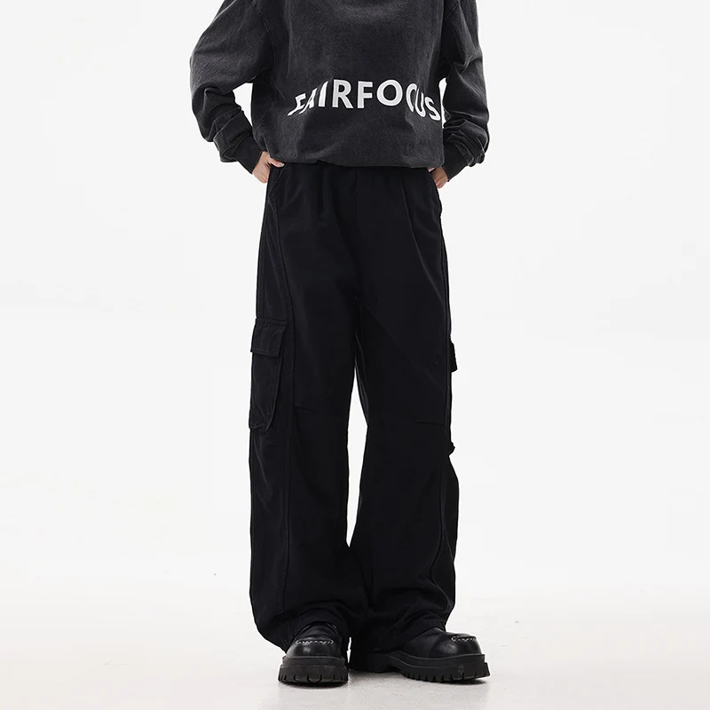 Herren Utility-Cargohose im Oversize-Twill mit tiefem Schritt und aufgesetzten Pattentaschen Nord Taschen