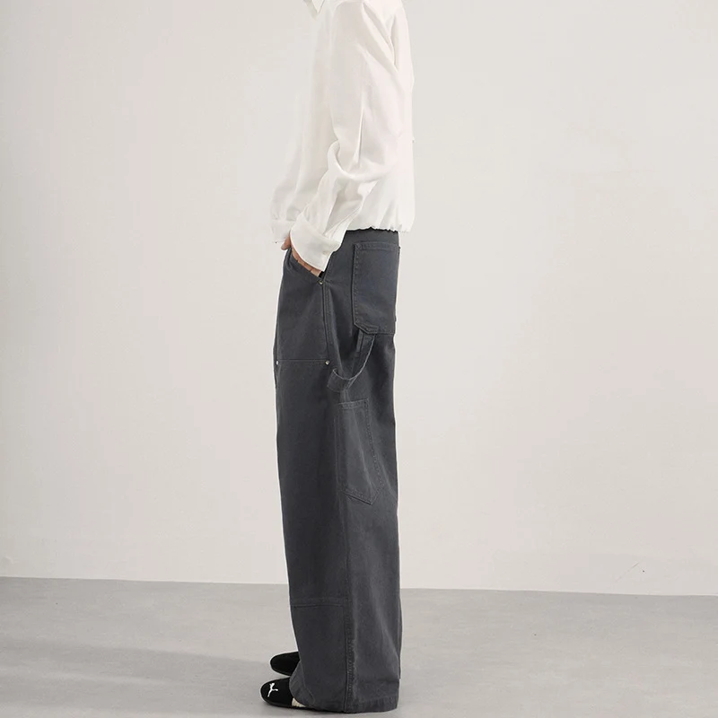 Herren Ultraweite Workwear-Palazzohose aus robustem Baumwoll-Twill mit Kniepaneelen und Werkzeugschlaufe Nord Taschen