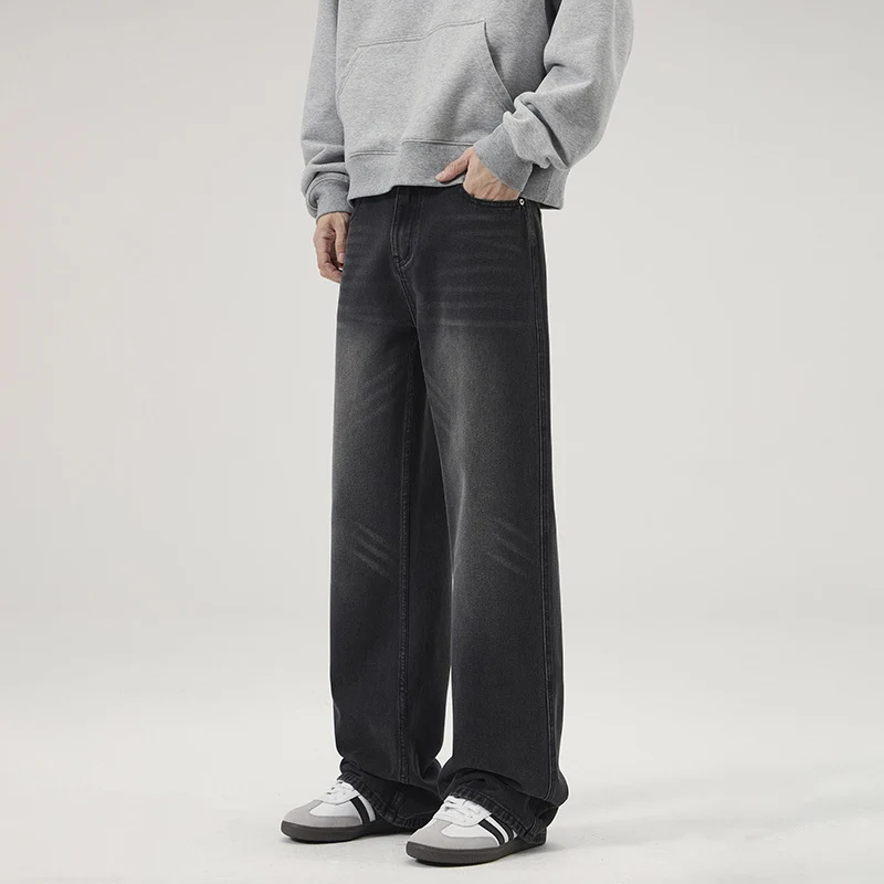 Herren Ultraweite Vintage-Denim-Palazzohose mit verlängerter Saumkante und Five‑Pocket-Details Nord Taschen