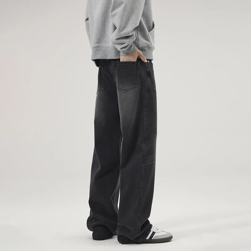 Herren Ultraweite Vintage-Denim-Palazzohose mit verlängerter Saumkante und Five‑Pocket-Details Nord Taschen