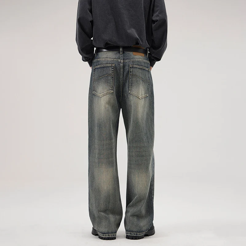 Herren Ultraweite Stonewashed-Baggy-Jeans mit tiefem Schritt und soften Fade-Details Nord Taschen