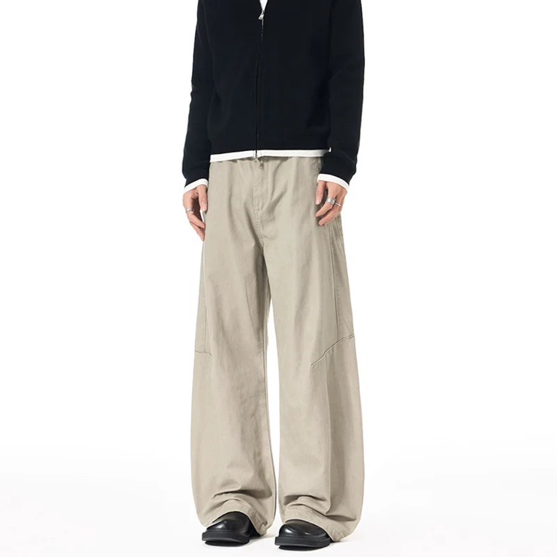 Herren Ultraweite Palazzo-Baggy-Hose mit tiefem Schritt und entspanntem Bund Nord Taschen