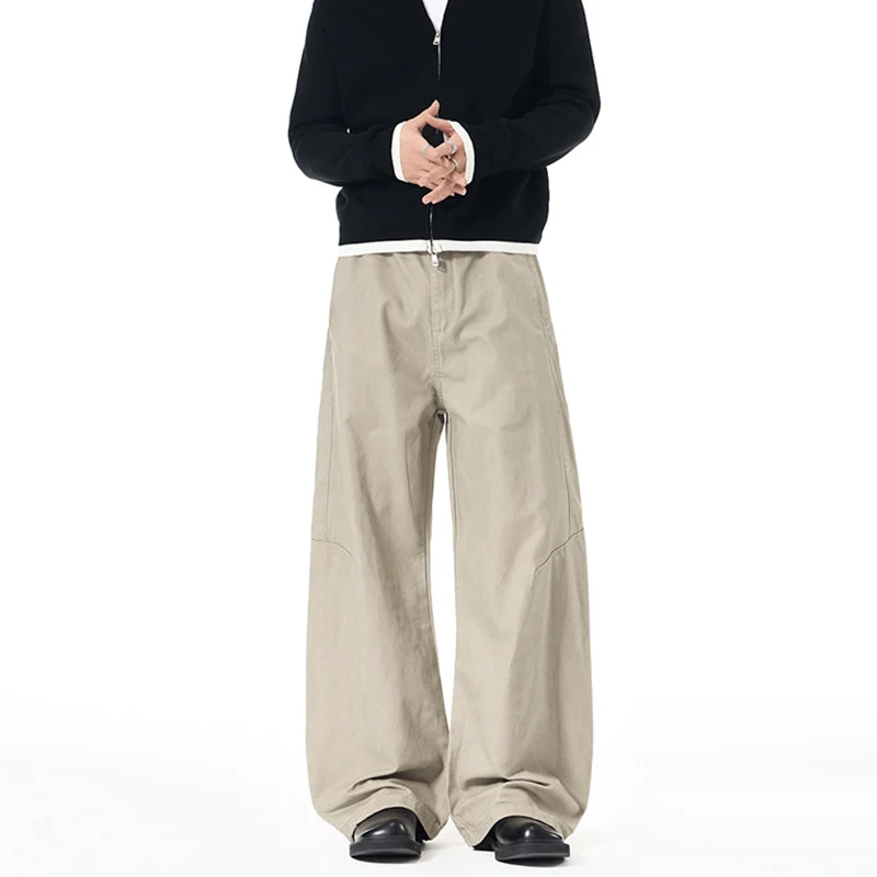 Herren Ultraweite Palazzo-Baggy-Hose mit tiefem Schritt und entspanntem Bund Nord Taschen