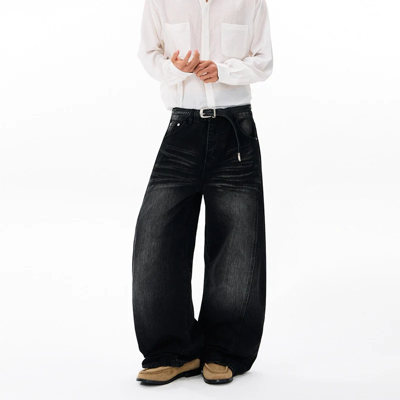 Herren Ultraweite Denim-Palazzohose im ballonförmigen Baggy-Cut mit tiefem Schritt Nord Taschen
