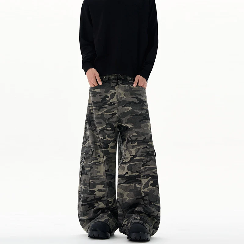 Herren Ultraweite Cargohhose im Baggy‑Cut mit tiefem Schritt Nord Taschen