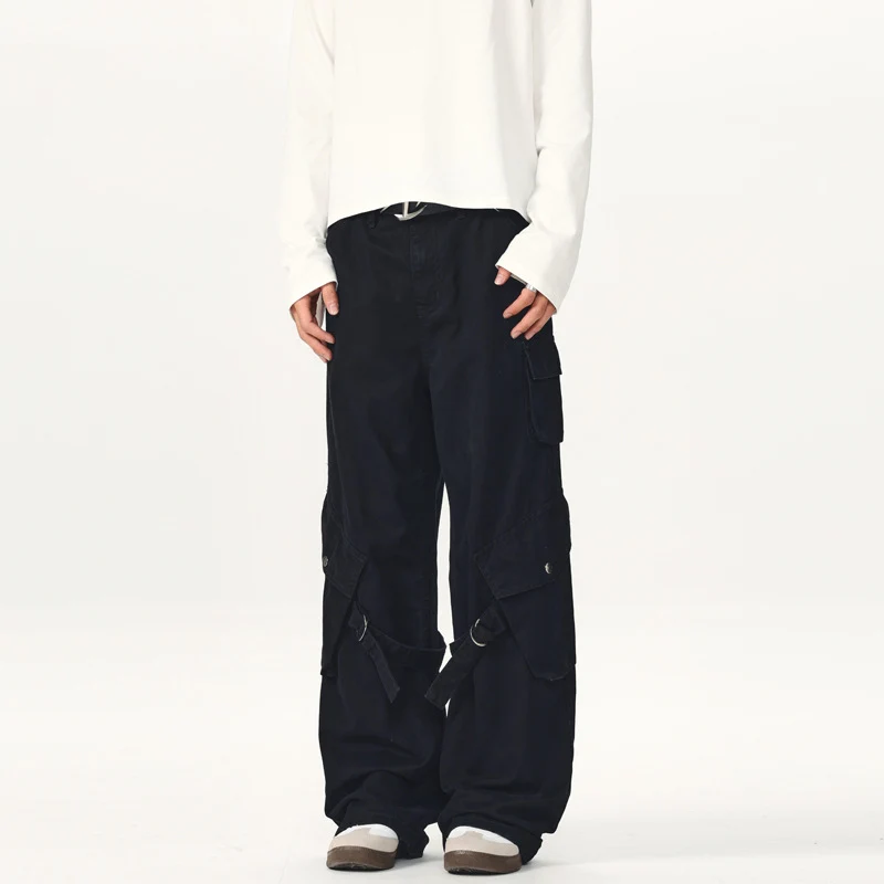 Herren Ultraweite Canvas-Cargohose mit D-Ring-Gurtsystem und multiplen Pattentaschen Nord Taschen