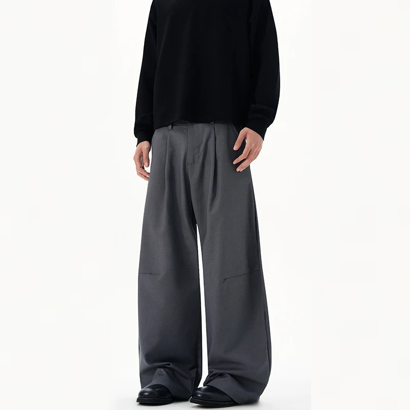 Herren Ultraweite Bügelfalten-Hose mit tiefem Schritt und fließender Twill-Qualität Nord Taschen