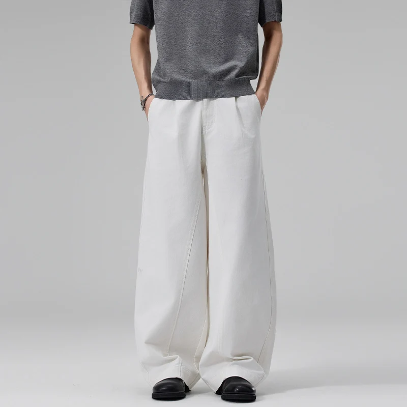 Herren Ultraweite Baumwoll‑Twill‑Hose mit Bundfalte und Palazzo‑Silhouette Nord Taschen