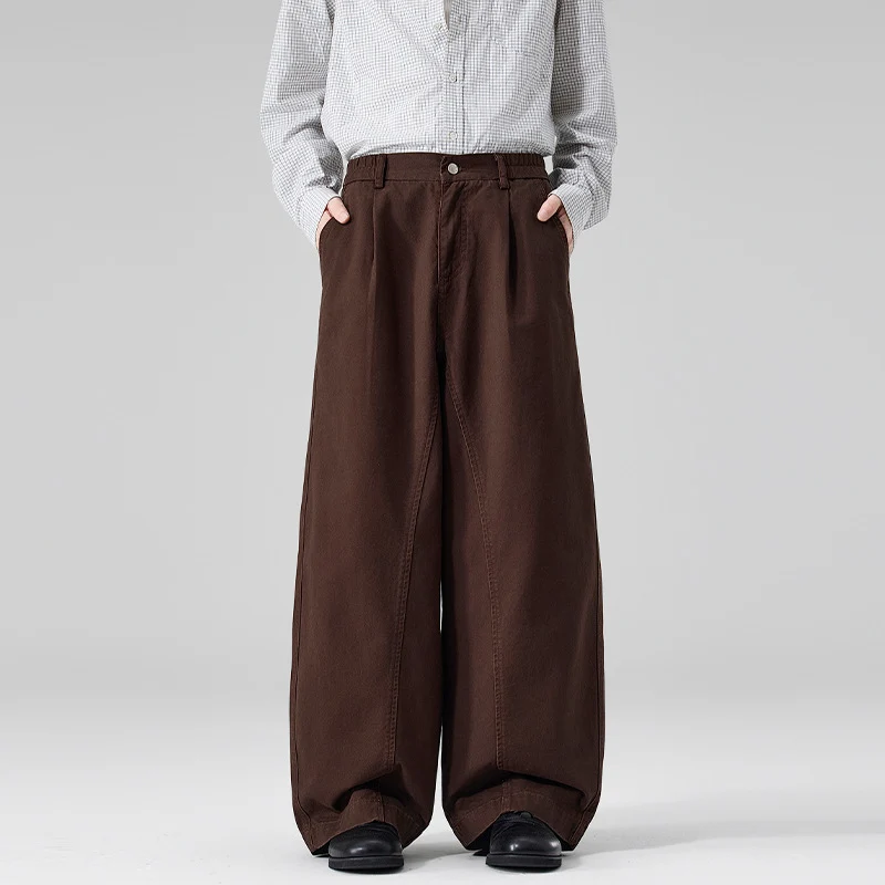 Herren Ultraweite Baumwoll‑Twill‑Hose mit Bundfalte und Palazzo‑Silhouette Nord Taschen