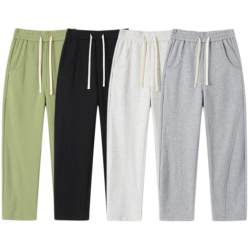 Herren Ultraweit geschnittene Fleece-Loungehose mit Tunnelzug und geradem Bein Nord Taschen