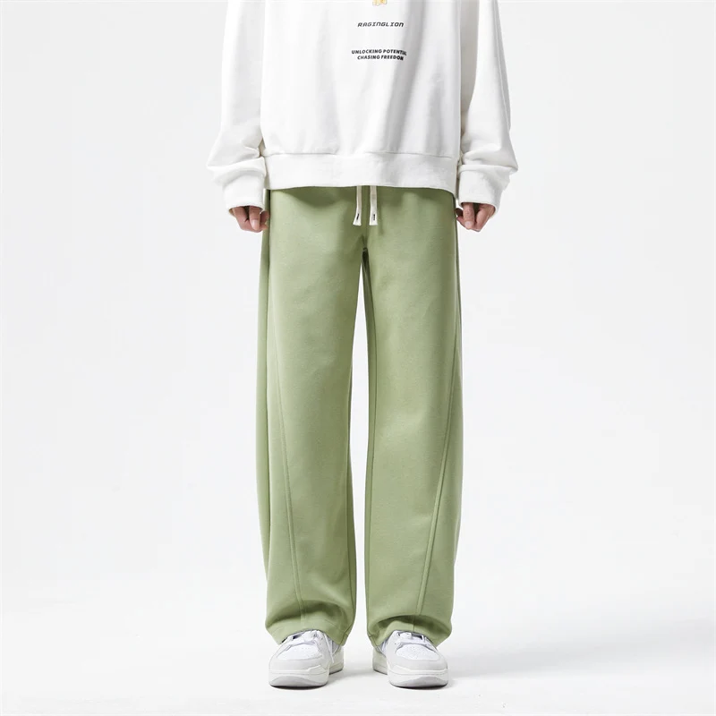 Herren Ultraweit geschnittene Fleece-Loungehose mit Tunnelzug und geradem Bein Nord Taschen