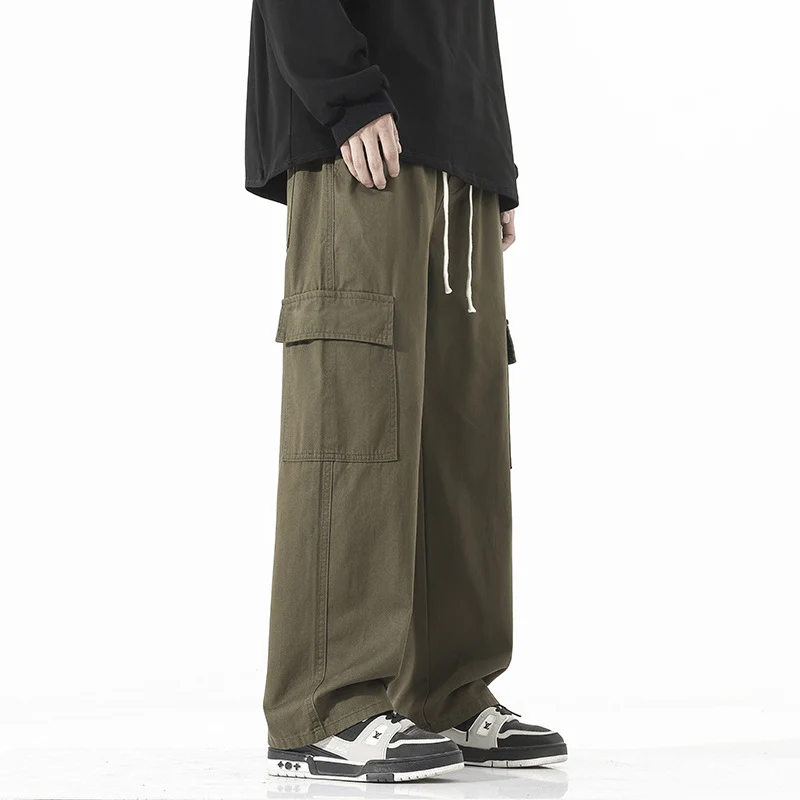 Herren Superweite Utility-Cargohose im tiefsitzenden Baggy-Cut mit Kordelzug Nord Taschen