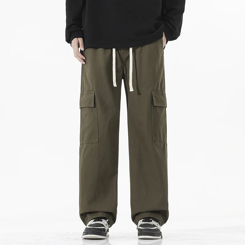 Herren Superweite Utility-Cargohose im tiefsitzenden Baggy-Cut mit Kordelzug Nord Taschen