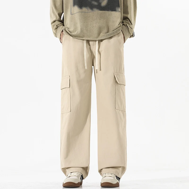 Herren Superweite Utility-Cargohose im tiefsitzenden Baggy-Cut mit Kordelzug Nord Taschen