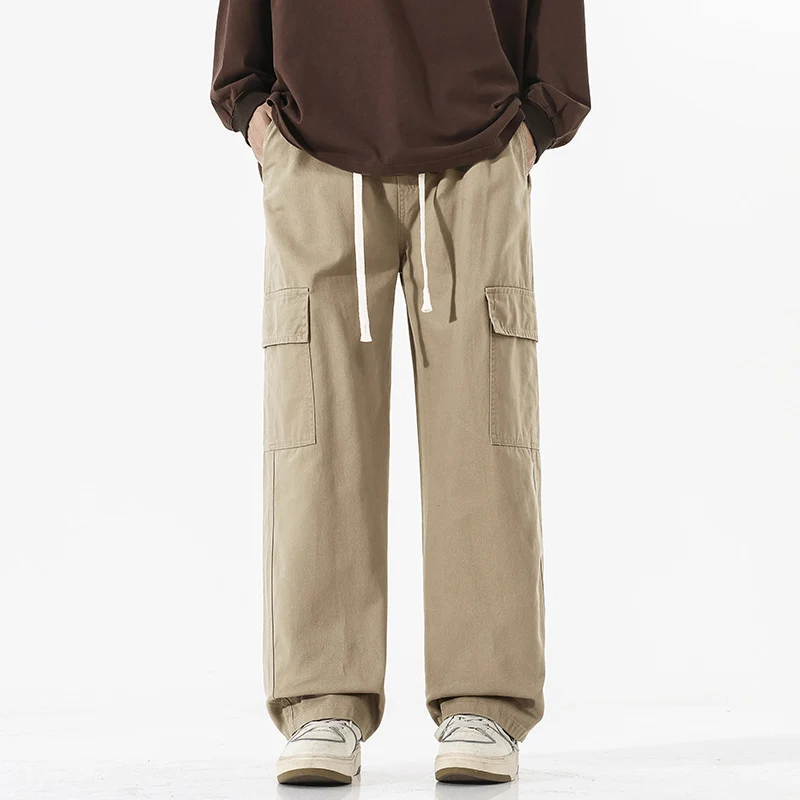 Herren Superweite Utility-Cargohose im tiefsitzenden Baggy-Cut mit Kordelzug Nord Taschen