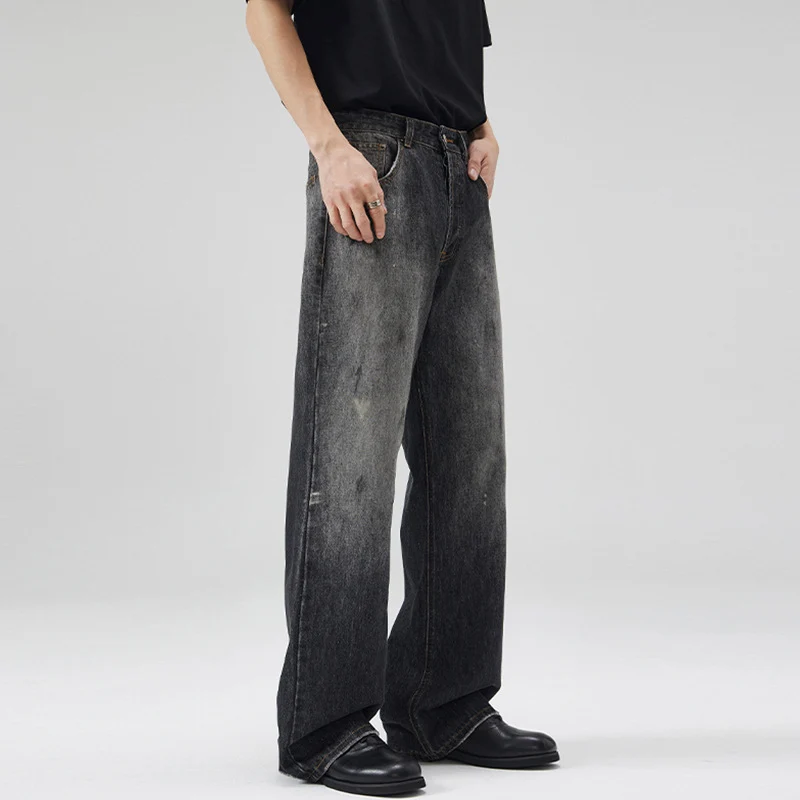 Herren Relaxed‑Straight Denim-Jeans mit Vintage-Waschung und verlängertem Saum Nord Taschen