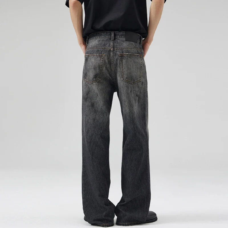 Herren Relaxed‑Straight Denim-Jeans mit Vintage-Waschung und verlängertem Saum Nord Taschen