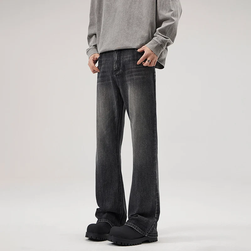 Herren Relaxed-Straight Denim-Jeans mit extra langem Saum und Vintage-Finish Nord Taschen