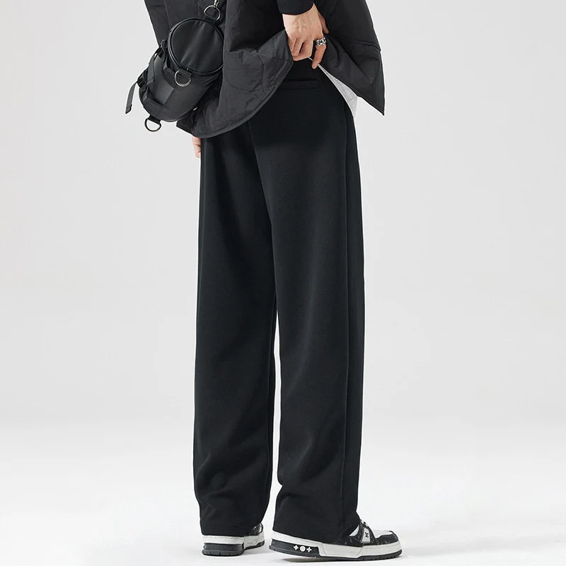 Herren Relaxed-Fit Soft-Jersey Palazzo-Hose mit elastischem Bund und Bügelfalte Nord Taschen