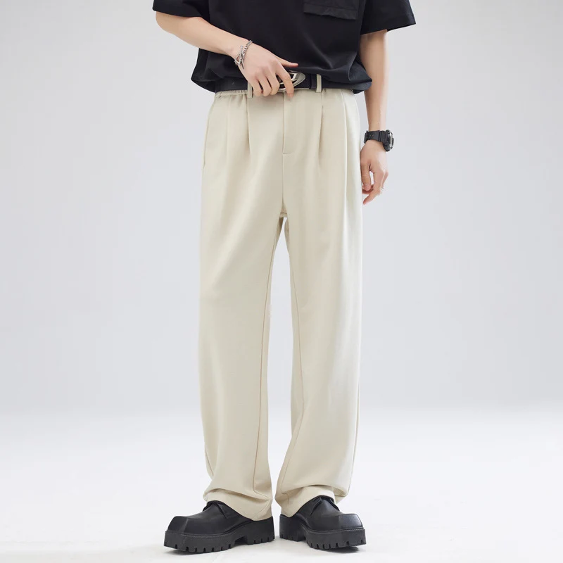 Herren Relaxed-Fit Soft-Jersey Palazzo-Hose mit elastischem Bund und Bügelfalte Nord Taschen
