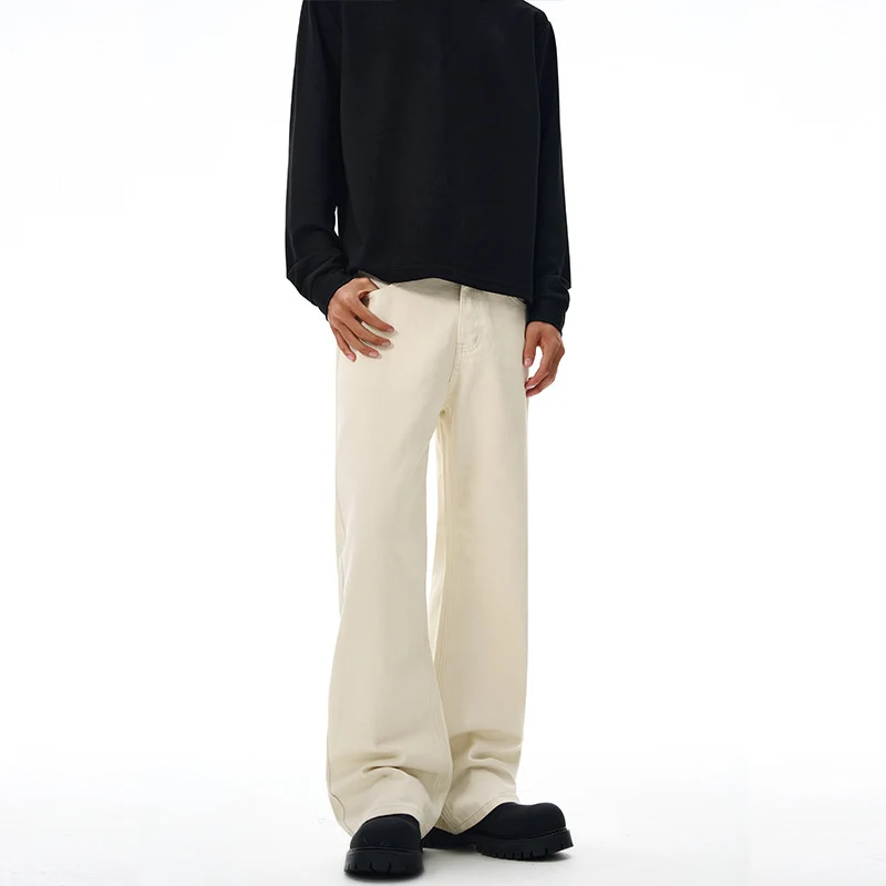 Herren Oversized-Baumwoll-Palazzohose mit geradem ultraweitem Bein Nord Taschen