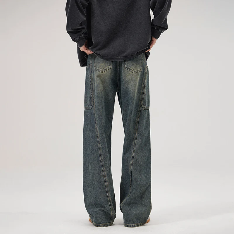 Herren Baggy-Denim-Cargohose mit ergonomischen Knieabnähern und großzügigen Fronttaschen Nord Taschen