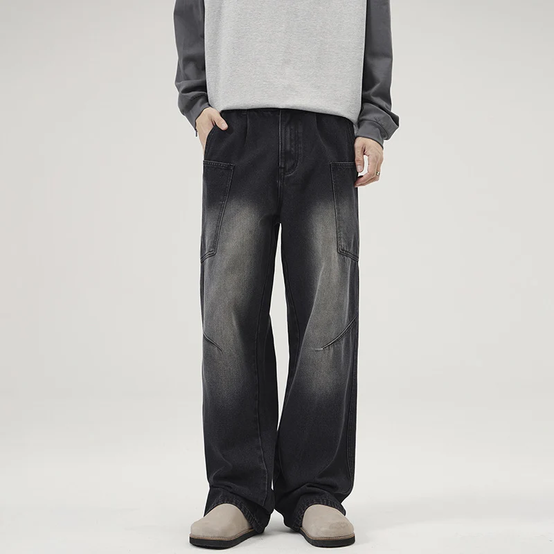 Herren Baggy-Denim-Cargohose mit ergonomischen Knieabnähern und großzügigen Fronttaschen Nord Taschen