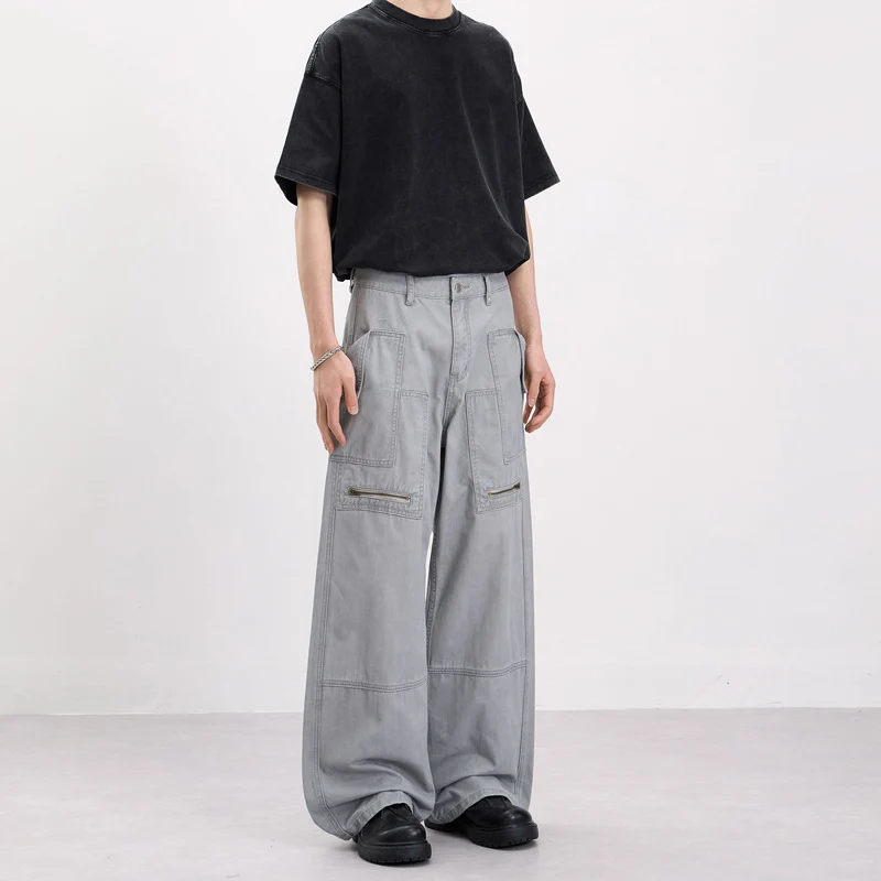 Herren Baggy-Cargohose im Workwear-Stil mit großen aufgesetzten Taschen und Zipper-Details Nord Taschen