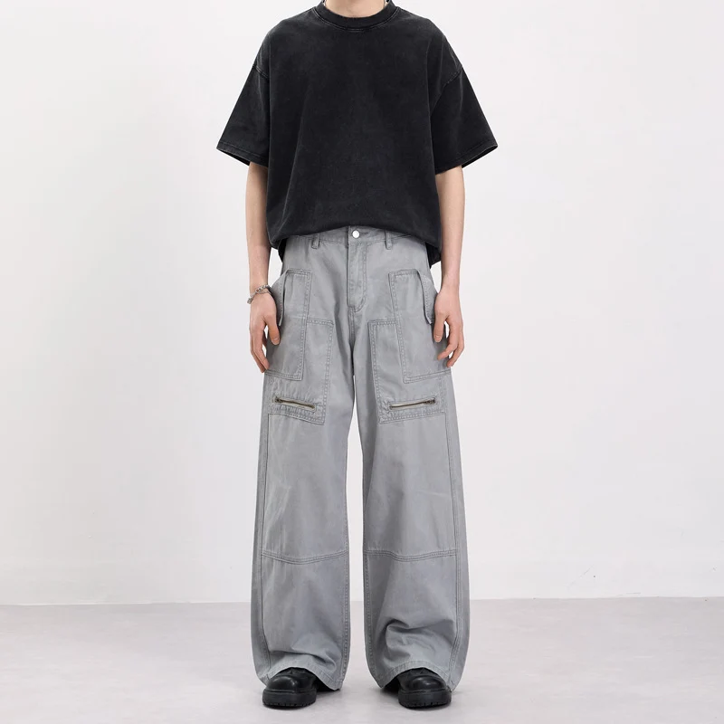 Herren Baggy-Cargohose im Workwear-Stil mit großen aufgesetzten Taschen und Zipper-Details Nord Taschen