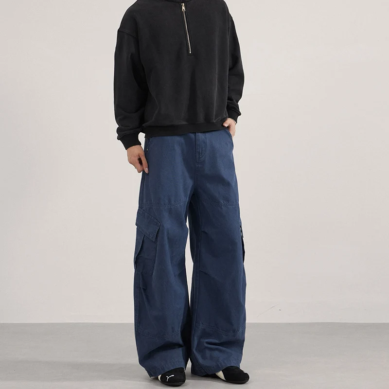 Herren Baggy-Cargohose im Utility-Stil mit tiefem Bund und extra weitem Bein Nord Taschen